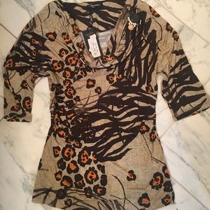 Chiara Deste Made in Italy, Animal Print Blouse